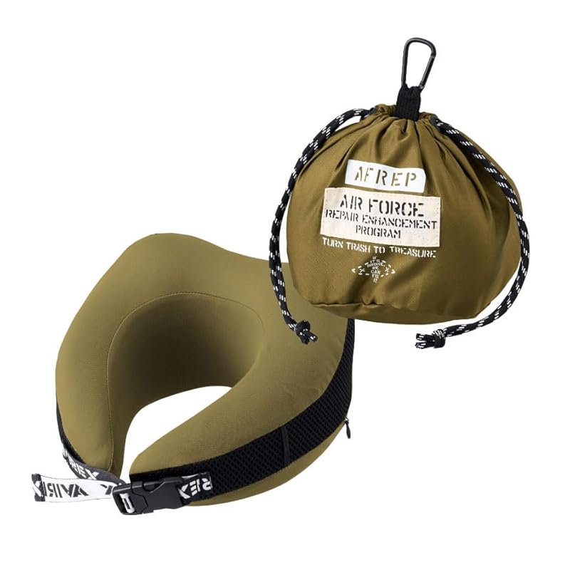 AVIREX アヴィレックス 巾着付低反発ピロー 車中泊 キャンプ アウトドア ドライブ 車 電車 新幹線 飛行機 機内 在宅 昼寝 旅行用品 旅行グッズ トラベル トラベルグッズ gowell