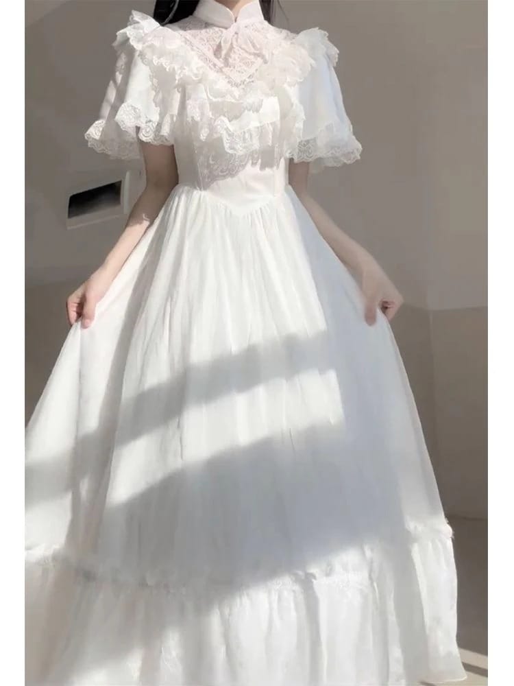 ロリータ コスプレ ホワイト バブル袖 ワンピース 2023 新作 プリンセススカートサンタコスプレ 6,182円