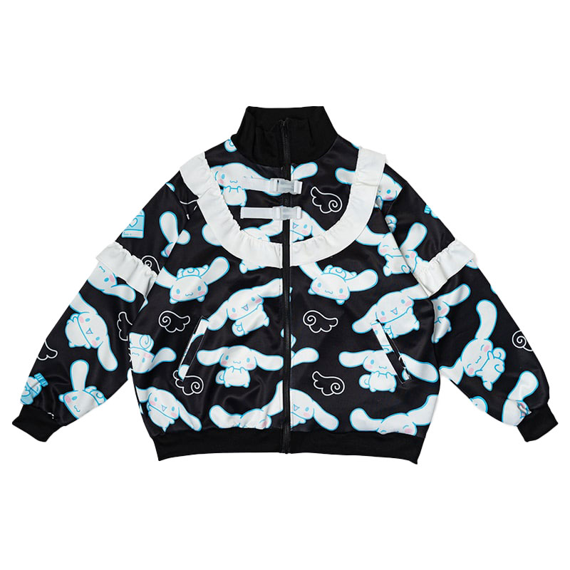 ACDC RAG シナモン ジャージジャケット 長袖 ファッション 原宿 原宿系 レディース メンズ ダンス 衣装 ダンス衣装 パステル ブラック