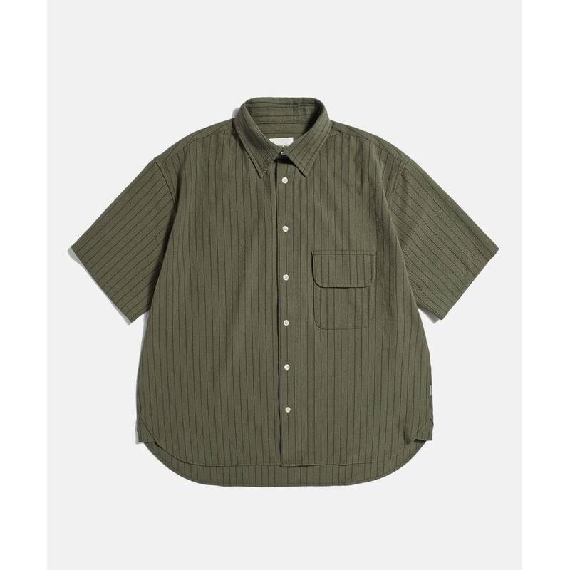 エスピオナージ ESPIONAGE シーサーカー ラップ ポケット SS シャツ オリーブ 20260427-12 393652