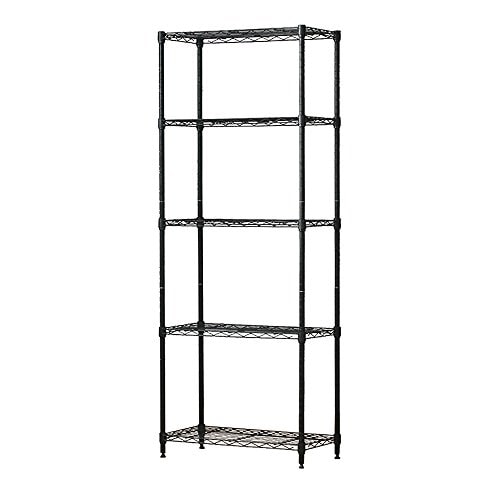 ドウシシャ ルミナス互換 5段 幅60 スリムスチールラック 棚 収納 黒 ブラック 全体耐荷重325kg 幅59.5cm×奥行29.5cm×高さ151.5cm M1560305BK 頑丈 ワイヤーシ