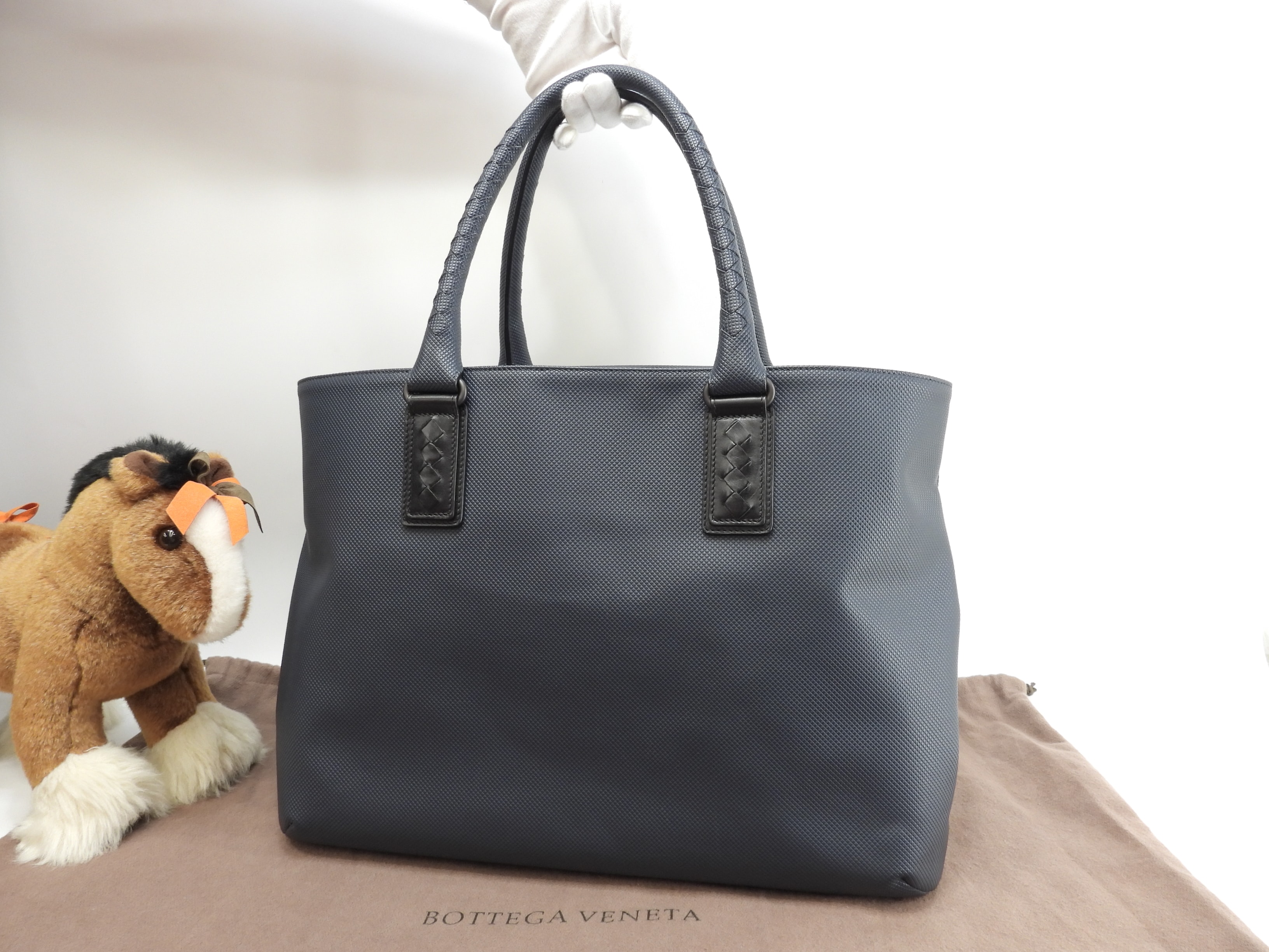 トートバッグ中 マルコポーロ 紺 ビジネスバッグ ハンドバッグ 美品@B07940785V