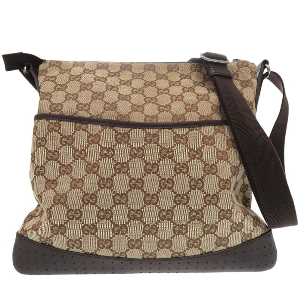 美品 サコッシュ GG柄 総柄 クロスボディ 斜め掛け 145857 ショルダーバッグ GGキャンバス/GGキャンバス ブラウン 0456【中古】 レディース
