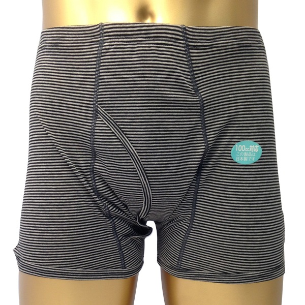 尿漏れ 吸水 失禁 対策パンツ ボーダートランクス しっかり安心タイプ100cc ２枚組