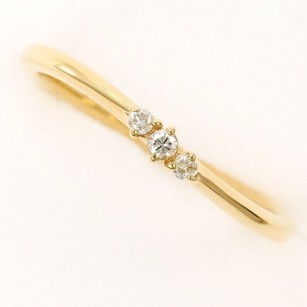 カナル4℃ K10YG リング 指輪 3号 ダイヤ 総重量約0.8g ジュエリー 中古 12,994円