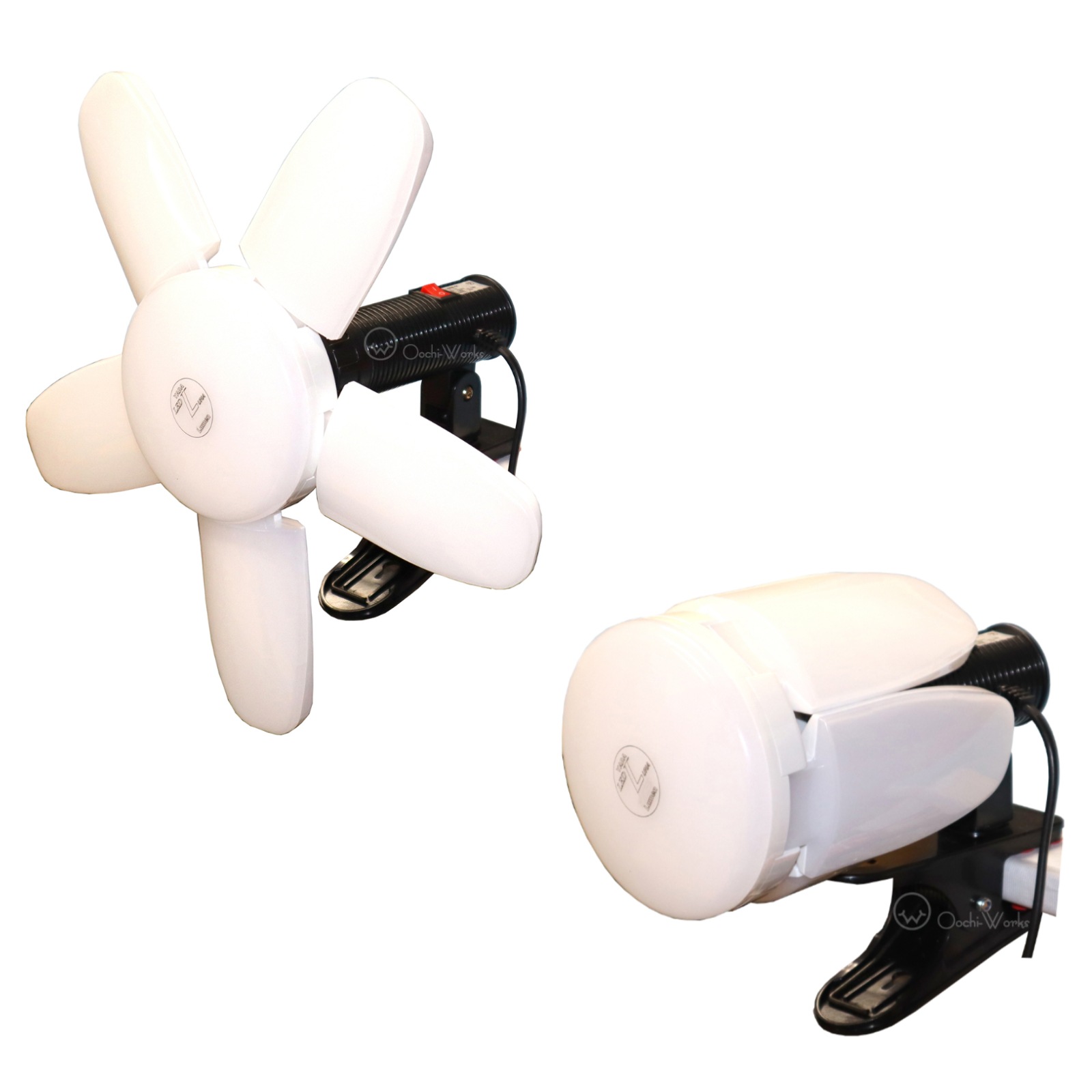 ルナII8000 LED作業灯 3段階調光機能付き L2-73W-ST 8000ルーメン 5枚羽根 屋内用クリップランプ