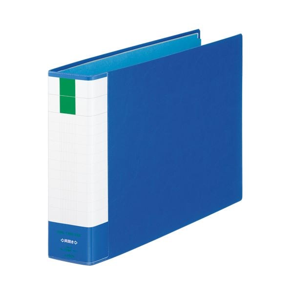 （まとめ）ライオン事務器 パイプ式ファイル(環境)両開き B4ヨコ 500枚収容 50mmとじ 背幅71mm ブルー No.750RK 1冊 (×3セット)