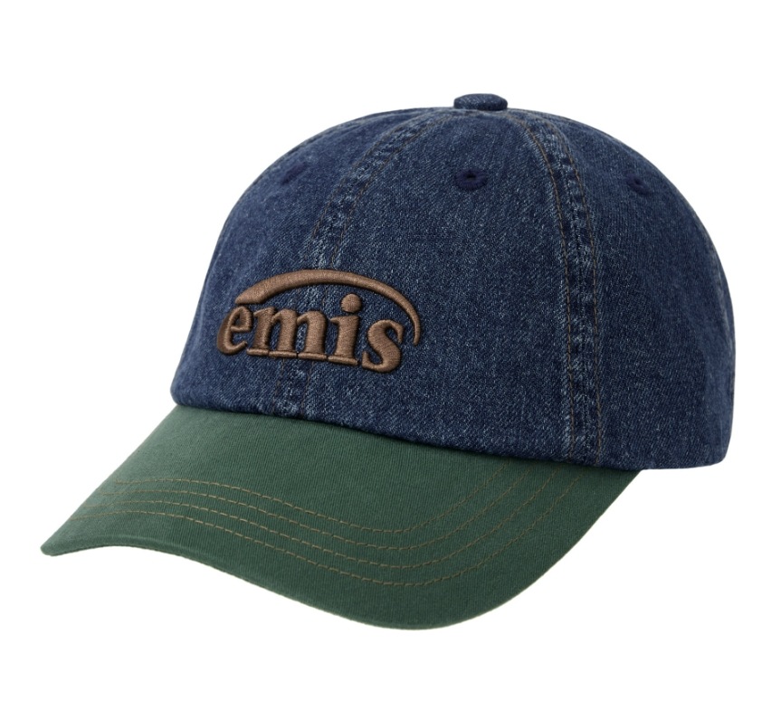 WASHED DENIM BALL CAP-BLUE/GREEN