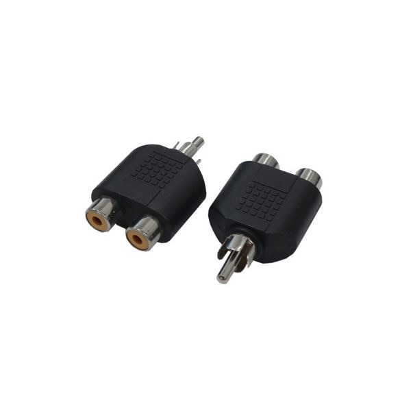 (まとめ)変換名人 AVプラグ RCA(メス)2P to RCA(オス)モノラル AV/RCA2J-RCAPM(2P)(×20セット)