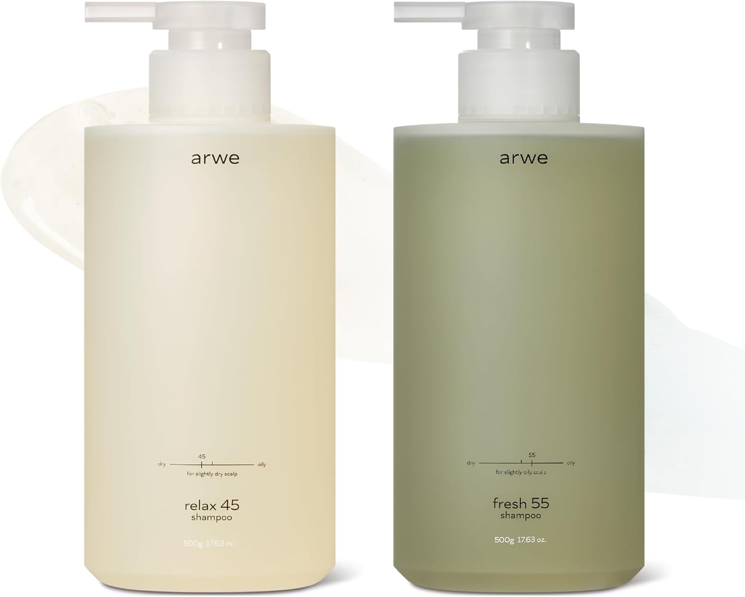 アルベ フレッシュ55 脂性シャンプー 500ml 弱脂性タイプ自然由来弱酸性ふけ角質ヘアケアディープクレンジング敏感肌香水香り大容量美容室 (リラックス45 & フレッシュ55)