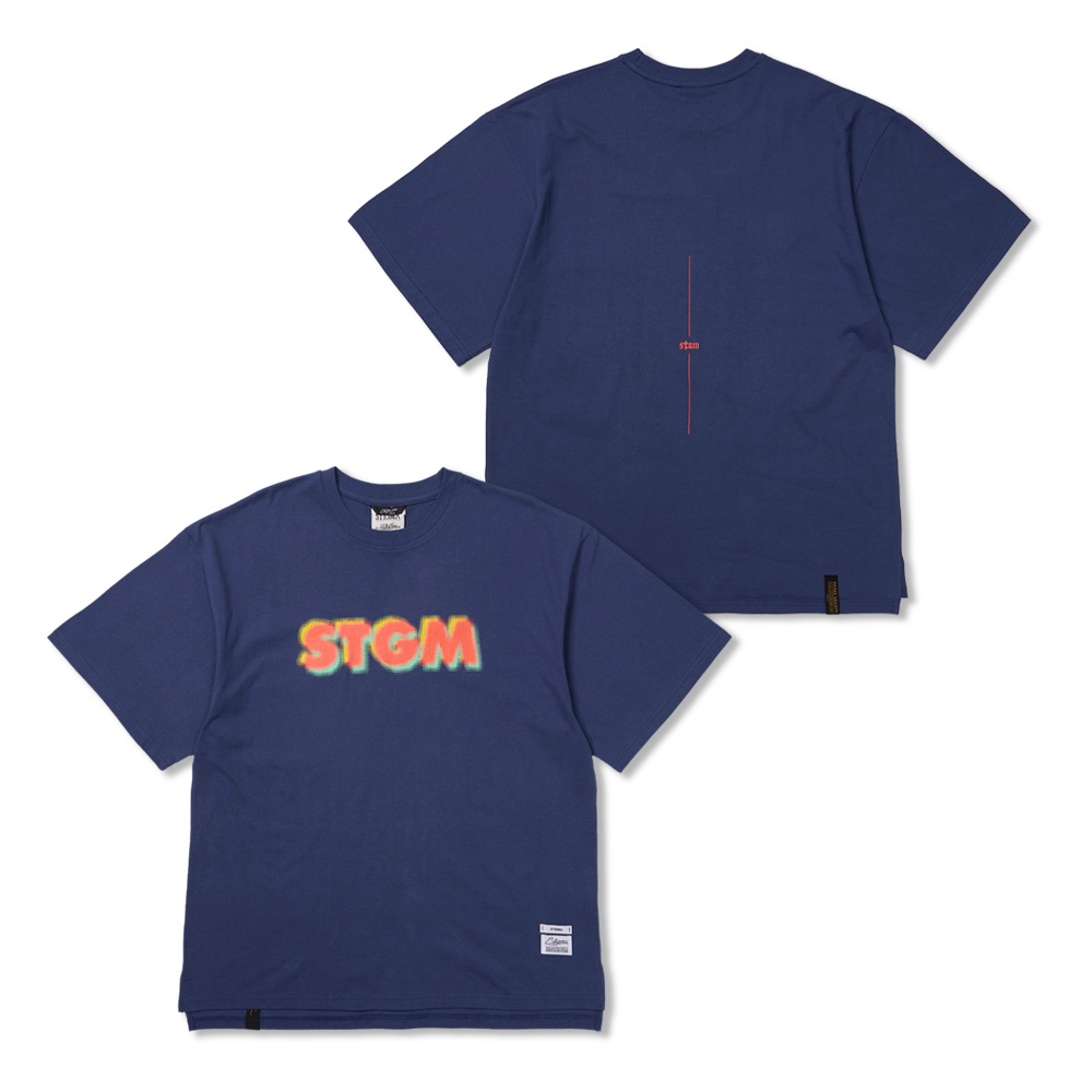 Harf Tone Oversized Short Sleeves T-Shirts Navy