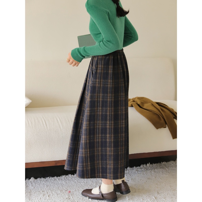 ロングスカート 韓国 ファッション レディース プリーツスカート ハイウエスト ミドル丈 ボトムス 着痩せ スカート
