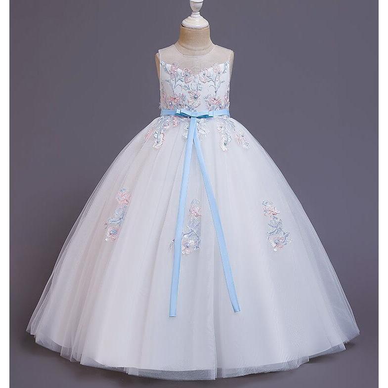 ガールズ フラワーガール 子供服 キッズドレス ジュニア 花嫁 二次会 ロングワンピース 女の子 結婚式 子ども 発表会ドレス ルピアノ フォーマ 【Primepic】【急速出荷】子供ドレス