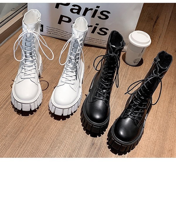 Qoo10] レースアップミドルブーツ ストームブーツ