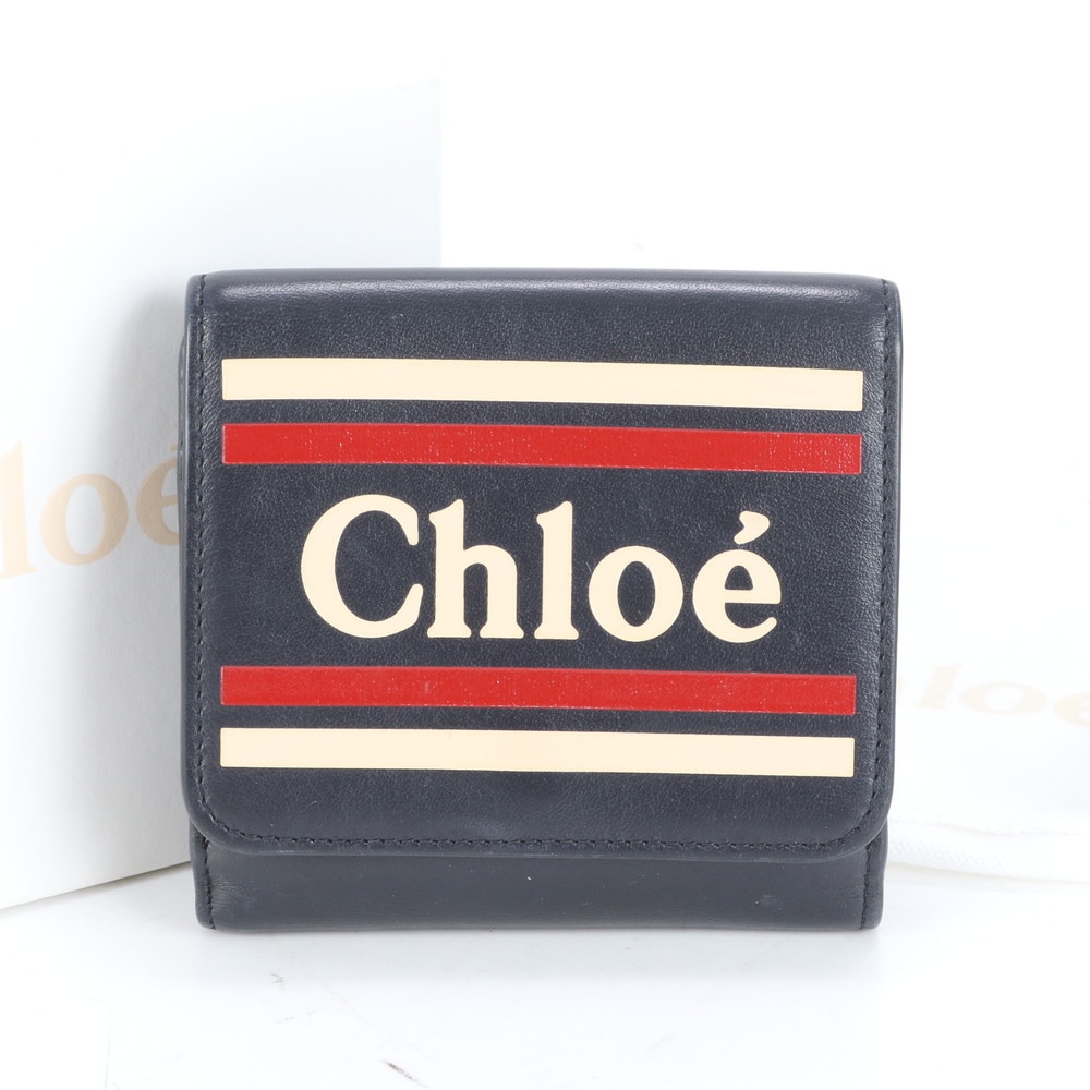 美品 ロゴ レザー 二つ折り 財布 長財布 二つ折り 三つ折り コンパクト ウォレット ラウンドファスナー ブラック 黒 レディース RUM CK23-4 中古