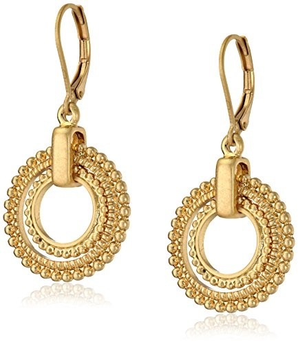 【誠実】 NINE Earrings Drop Orbital Gold Worn Metal&quot Gilded &quot AMERICA VINTAGE WEST ピアス