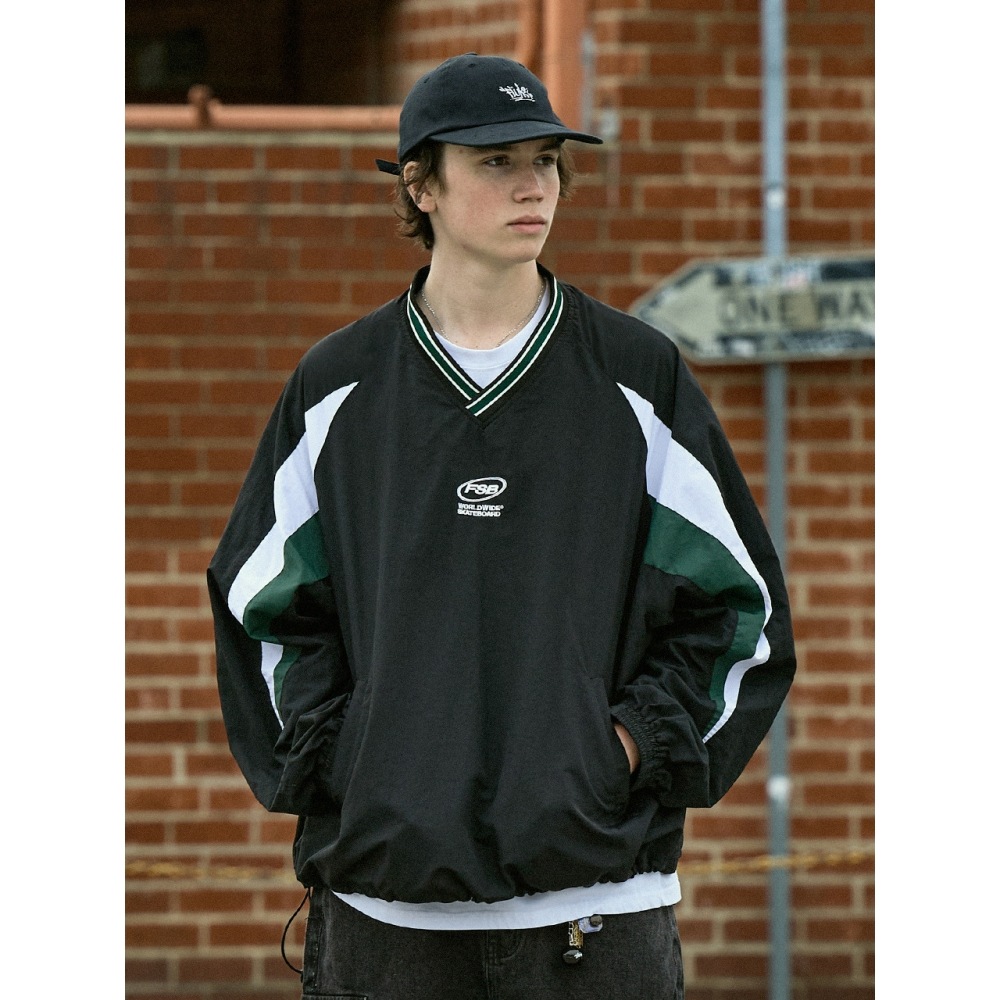 フルークフルークスケートボード Vネックウォームアップジャケット FJK114 2COLOR