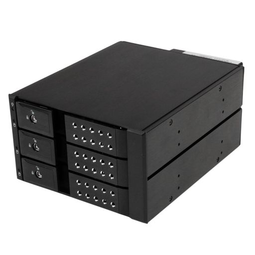 StarTech.com 3x 3.5インチ SAS 2.0/SATA 3.0ハードディスクドライブ対応モバイルラック インナートレイ不要 ホットスワップ対応 HSB3SATSASBA