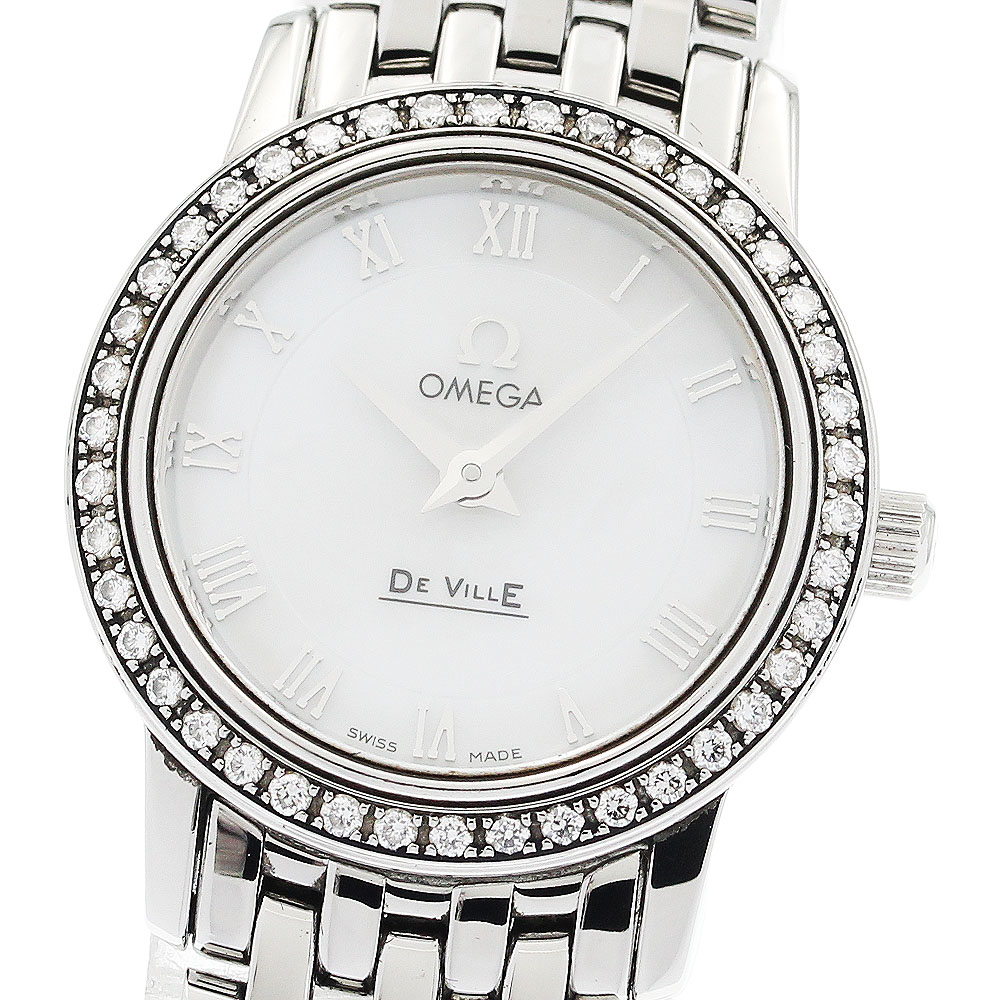 オメガ OMEGA 4575.71 デビル プレステージ ダイヤベゼル クォーツ レディース _934143【中古】