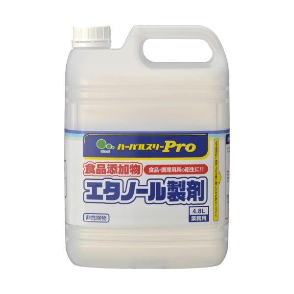 （まとめ）ミツエイ ハーバルスリーPro食品添加物 エタノール製剤 業務用 4.8L 1本[x2]