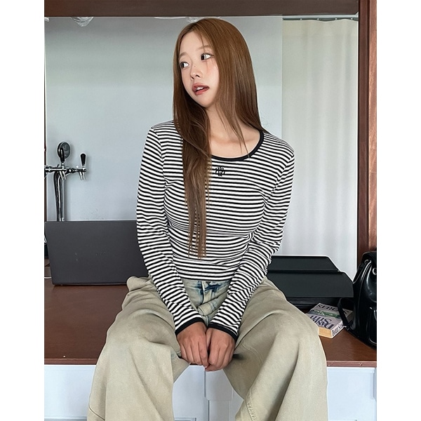 ロゴ ステッチ ストライプ T シャツ/LOGO STITCH STRIPE T-SHIRT