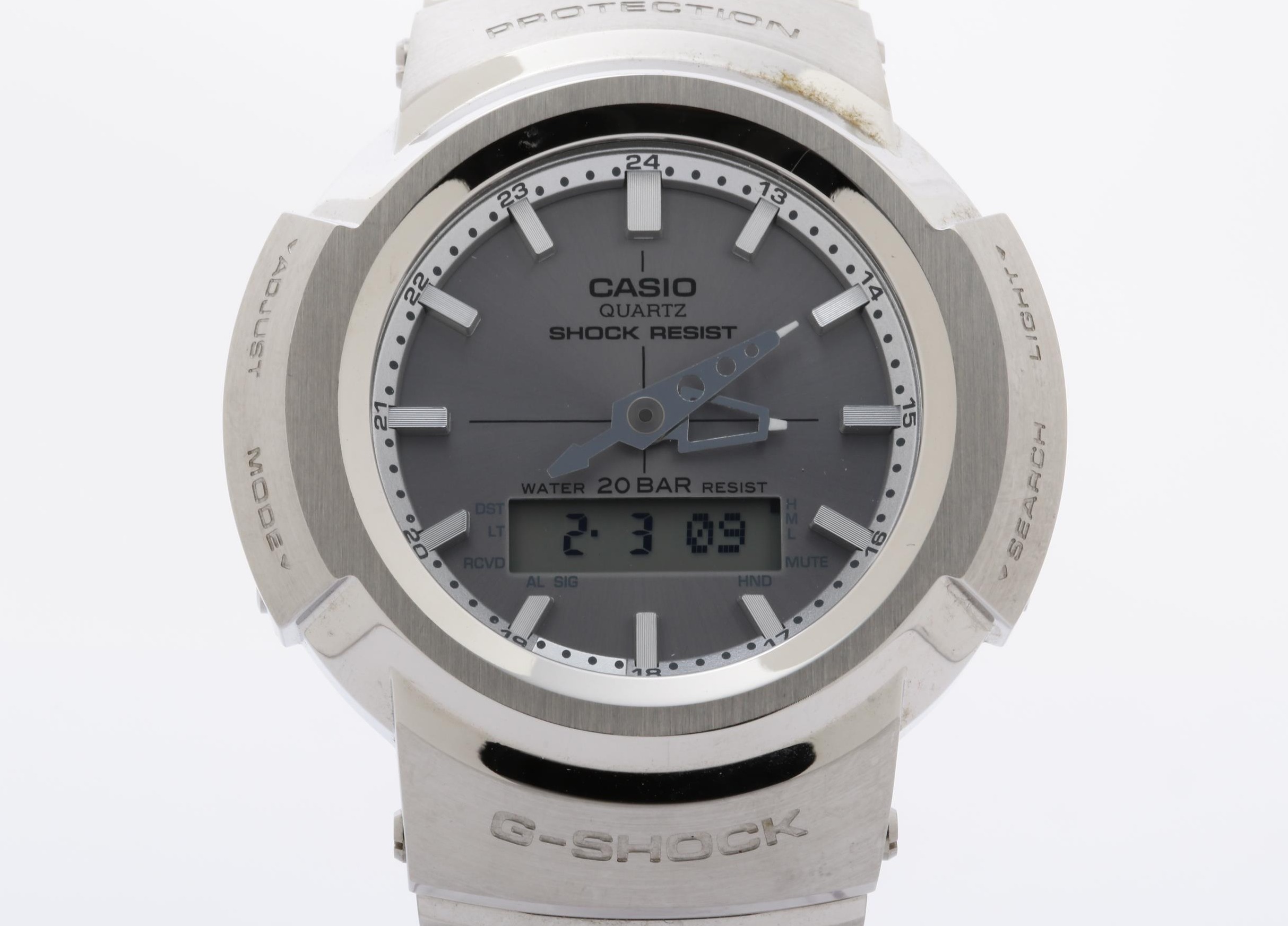 時計 G-SHOCK FULL METAL AW-500 SERIES ステンレススチール AWM-500D-1A8JF デジアナ シルバー メンズ時計 メンズウォッチ 高級【本物保証】