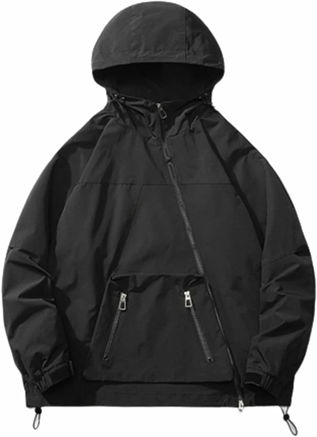 ウインドブレーカー カーゴジャケット メンズ オシャレ スタジャン 男性用 カジュアル ジャンパー マウンテンジャケット フード付き 春秋 アウター トップス 薄手 防風 大きいサイズ