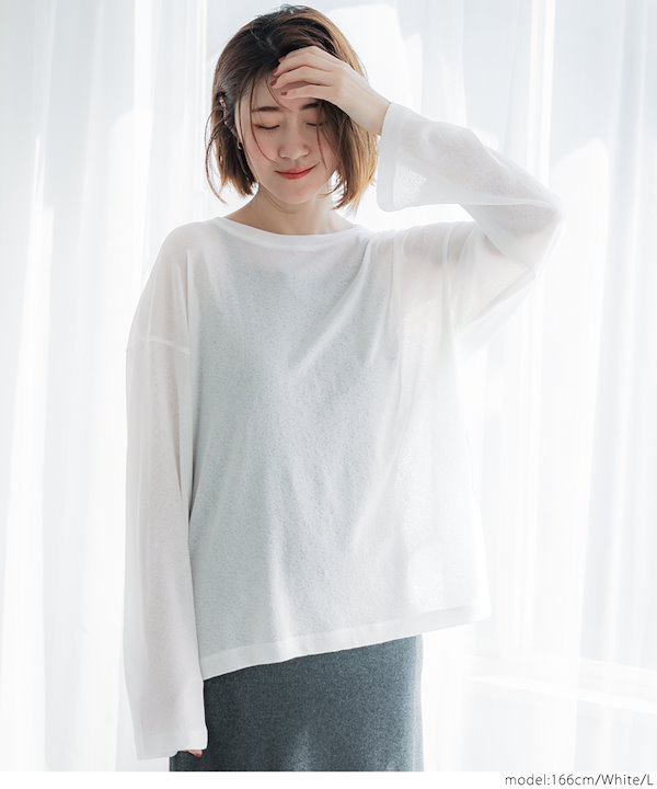 美品❣️お袖シースルーTシャツ シースルーオフショルTシャツ | レディースファッション通販
