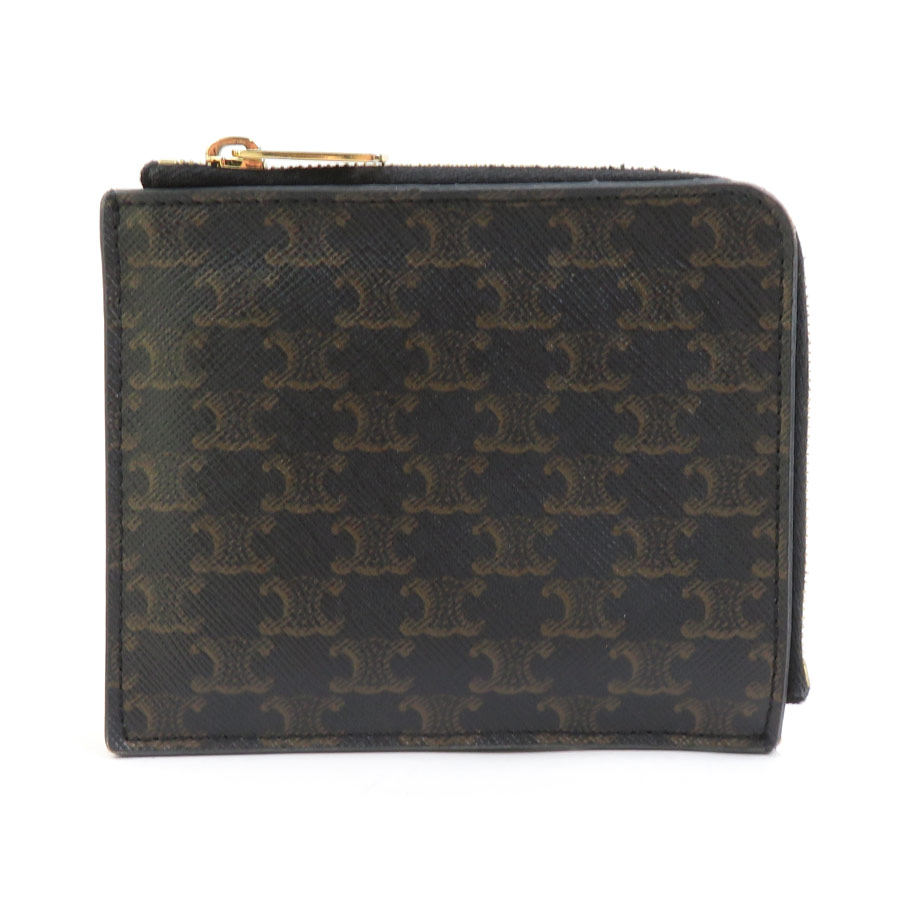 セリーヌ CELINE コインケース トリオンフ PVCコーティングキャンバス ブラック ユニセックス h31426k