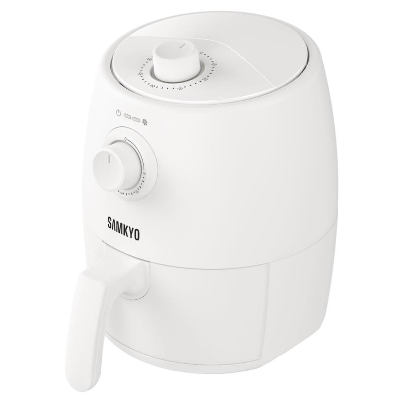 ノンフライヤー エアフライヤー 2L コンパクト 1-2人用 一人暮らし ノンフライヤー機 電子レシピ付き 電気フライヤー 油なし ヘルシー フライヤー F20 ホワイト