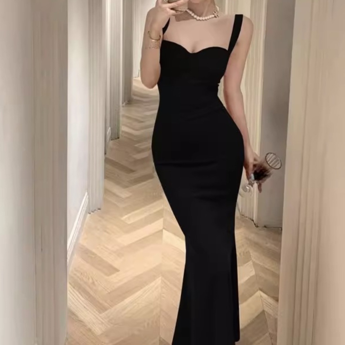 パーティ ドレス レディース ワンピース ドレス ロング マキシ 袖なし ハートネック マーメイド フェミニン 大人可愛い きれいめ かっこいい クール 存在感 フォーマル かっちり プリンセス