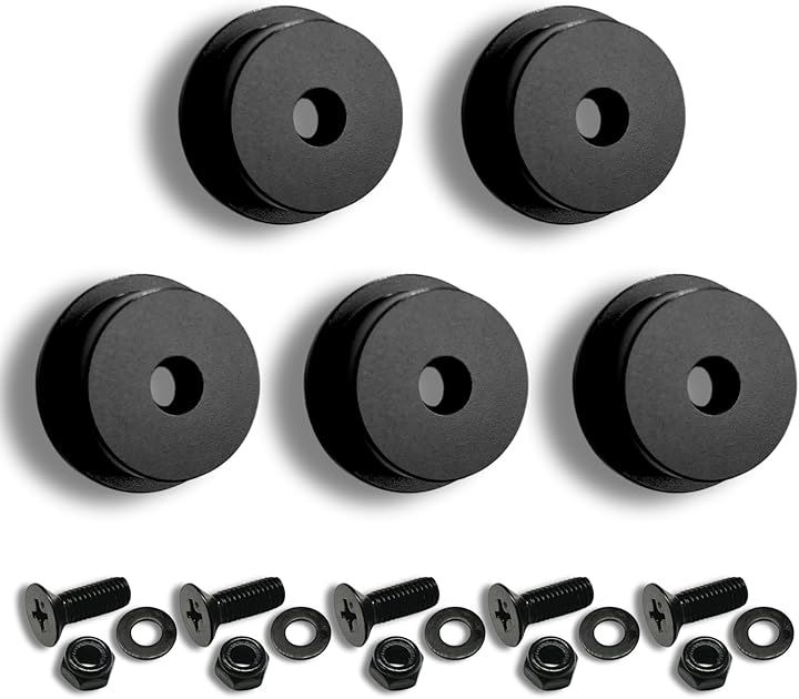 オス金具 セフティ金具 ワンタッチ工具ホルダー用軽量・高強度なアルミ合金製+アルマイト仕上げ回転式取付金具 スリムホルダー対応 セフティホルダー (オニキスブラック, 5個セット)