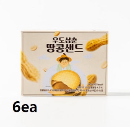 K-FOOD / 済州 牛島三春 済州ピーナッツサンド 6box / 韓国特産品 済州島特産品 きれいな構成
