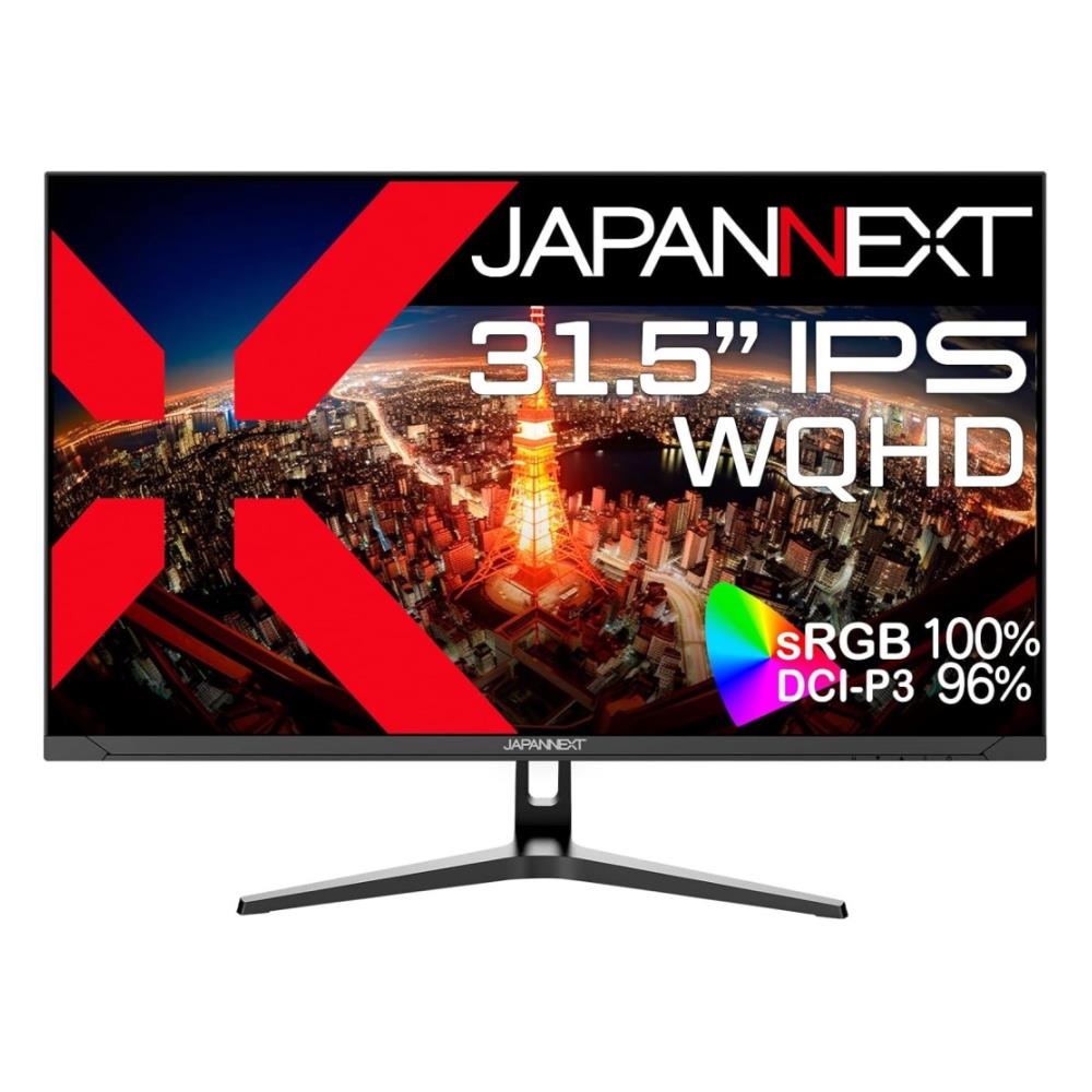 ジャパンネクスト [JN-IPS315WQHDR-C65W] 31.5インチ ワイド液晶ディスプレイ(2560x1440/IPS/DP/HDMI/Type-C65W給電/チルト/非光沢/2年保証)