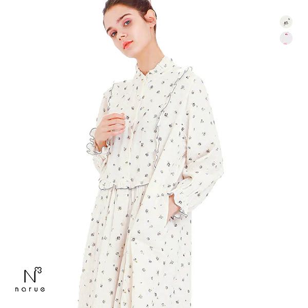 ナルエー NARUE パジャマ シュークリームガーゼRプティーローズワンピース ルームウェア ネグリ