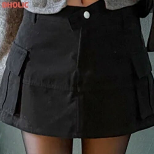 起毛ウエストアシメストラップカーゴスカートパンツ