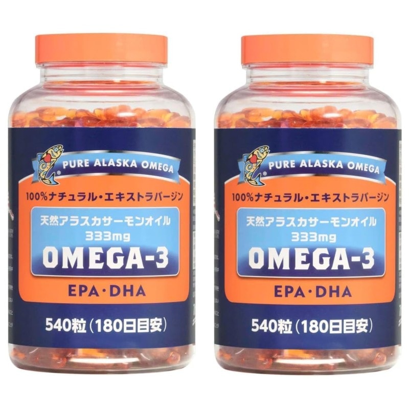 【2個セット】 トライデントシーフード 天然アラスカサーモンオイル 540粒×2個 333mg サプリメント 鮭 粒 オイル 魚油 大容量 ボトル 70839