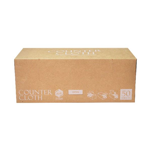 （まとめ） ストリックスデザイン抗菌カウンタークロス厚手 BOXタイプ グレー SA-164 1箱（50枚） 5セット