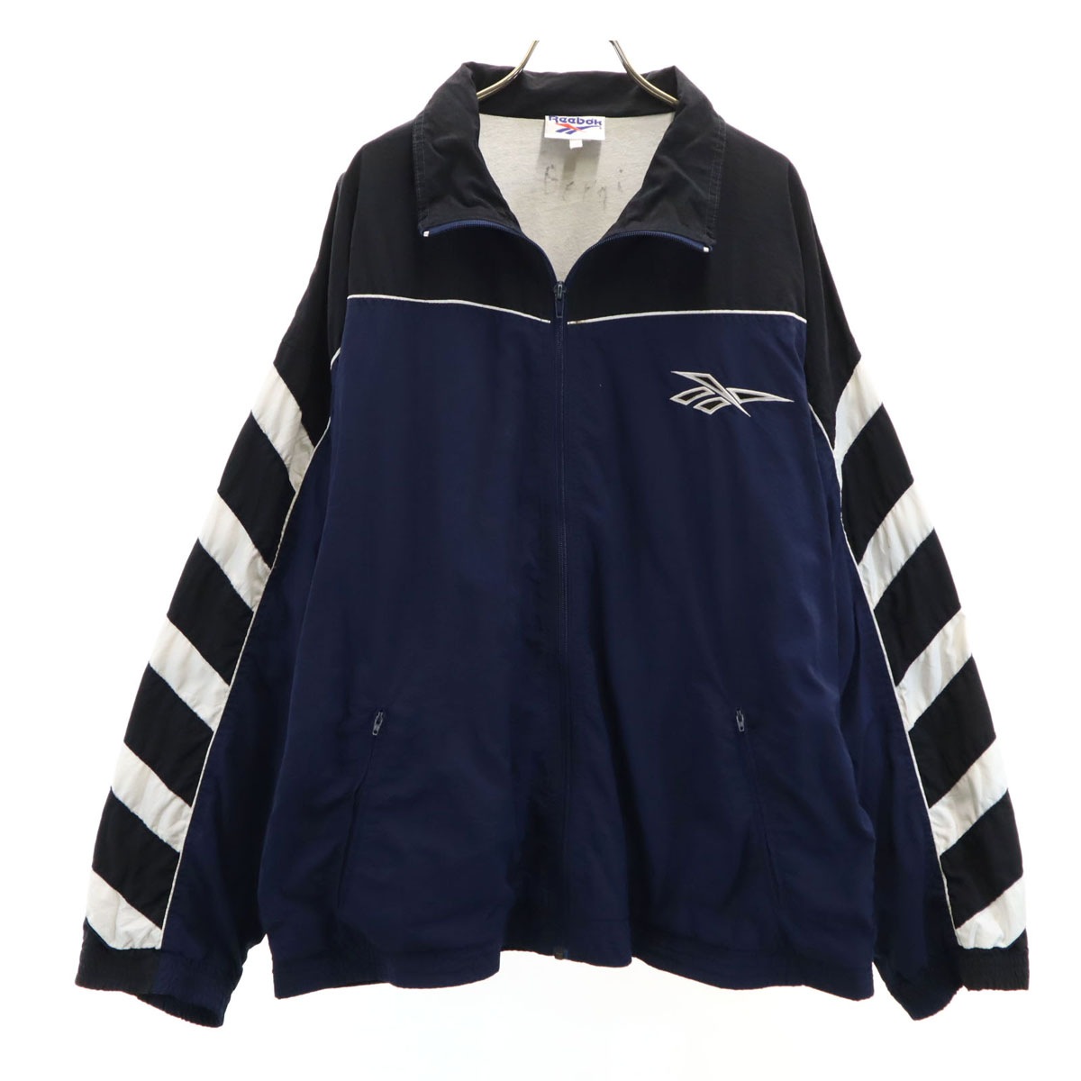 90s ブルガリア製 オールド ナイロンジャケット XL ネイビー メンズ 古着