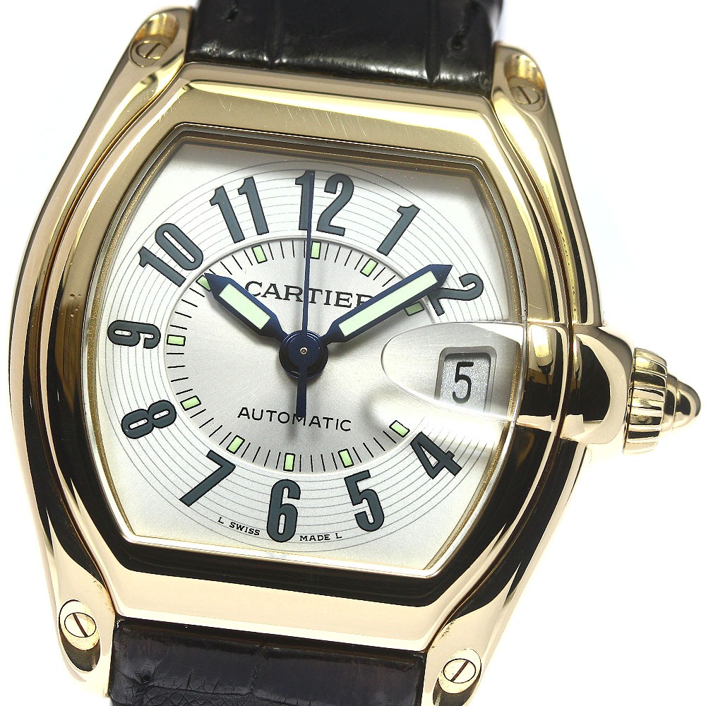 カルティエ CARTIER W62003V2 ロードスター LM K18YG 自動巻き メンズ 内箱保証書付き_763229【中古】その他 ブランド腕時計