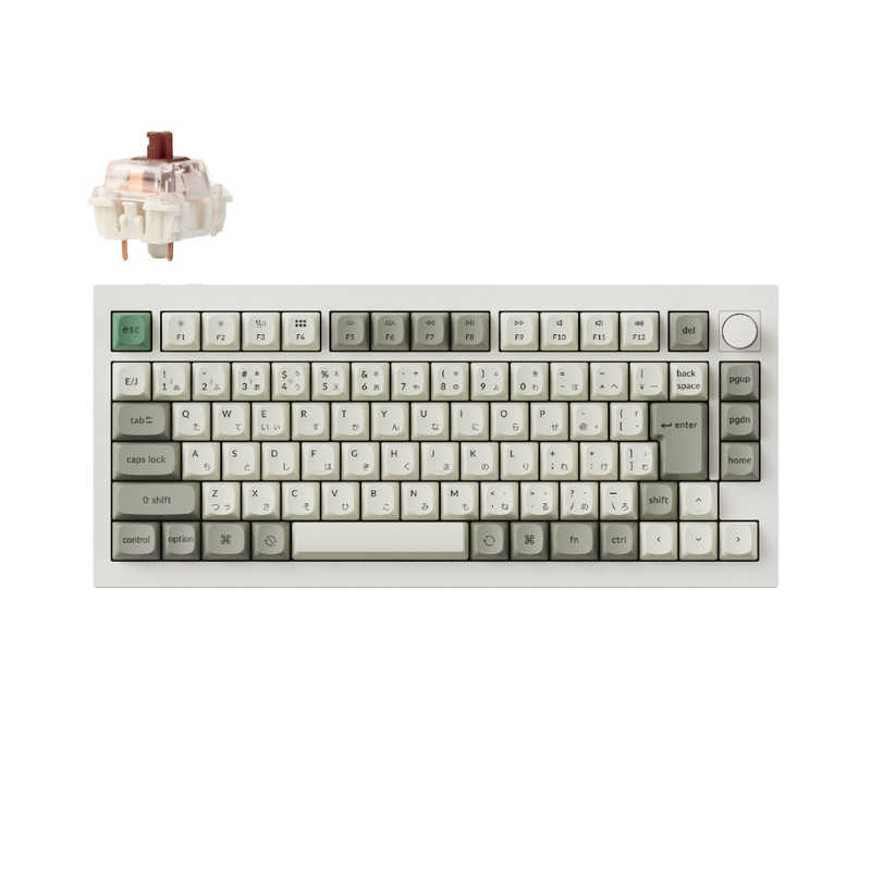 キークロン　キーボード Q1 Max(茶軸) ［有線・ワイヤレス /Bluetooth・USB-A＋USB-C］ シェルホワイト　Q1M-P3-JIS