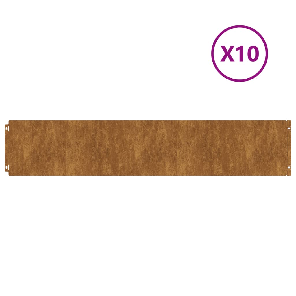 芝生用エッジング 10点 20x103 cm フレキシブル コールテンスチール