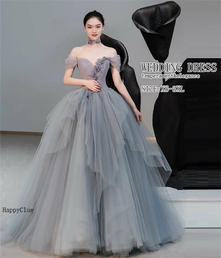 オフショルダー ウェディングドレス プリンセスライン 二次会ドレス レディース 結婚式 カラードレス 成人式 パーティードレス ロングドレス ブライダル 上品 フォーマル 花嫁ドレス お呼ばれ コンサ