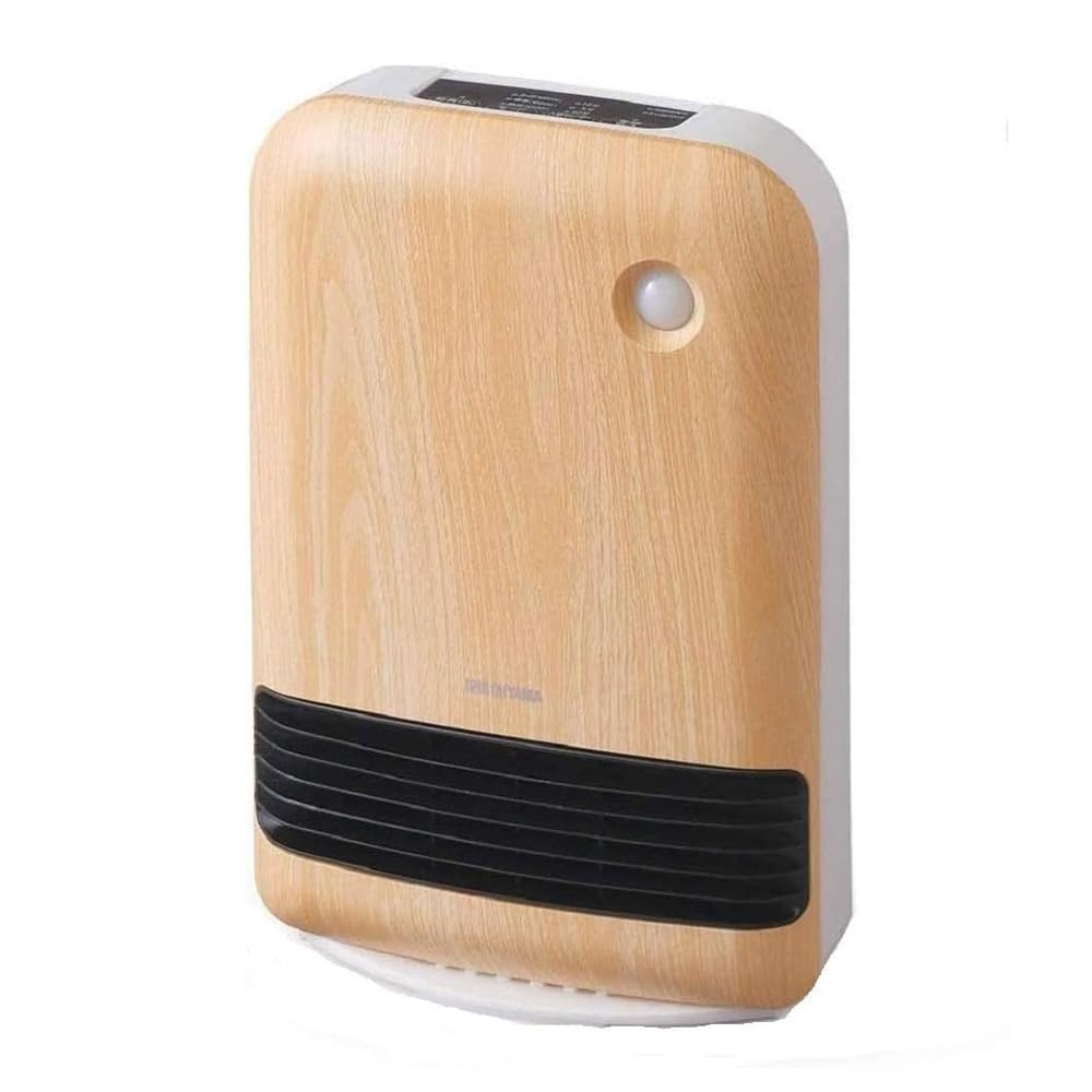 アイリスオーヤマ ヒーター セ ラミックファンヒーター 暖房器具 電気 足元 小型 温風 省エネ 脱衣所 人感センサー付き 大風量 木目調 ナチュラルブラウン JCHM-12TD4-NTM