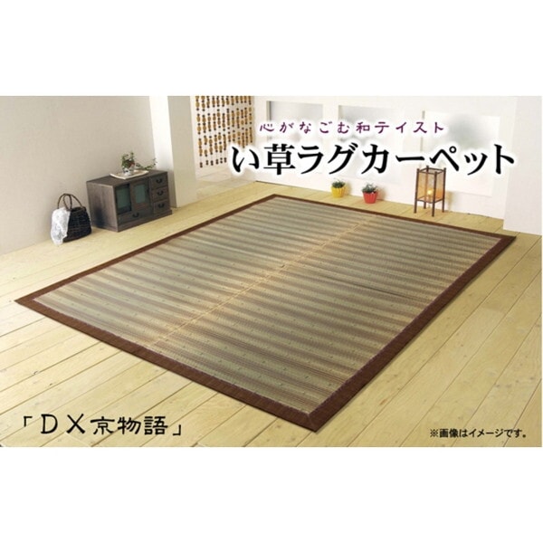 1061590063603 い草ラグカーペット 『DX京物語』 ブラウン 約191×191cm(裏:不織布) メーカー直送