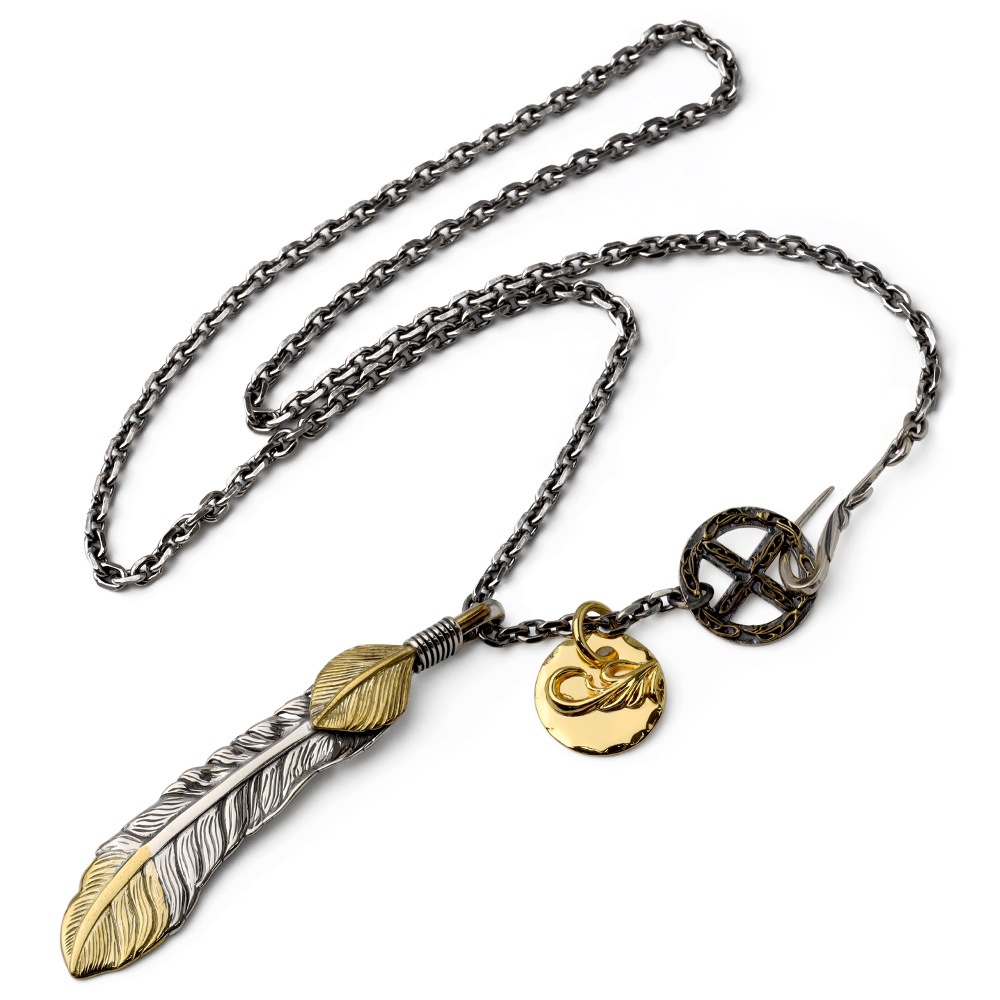 BFF 925 フェザーネックレス 上金ターコイズ [bffns017]