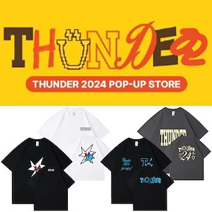 【2枚購入で300円 OFF！】ateez Thunder 同型半袖tシャツプリント夏用ルーズ上下シャツ