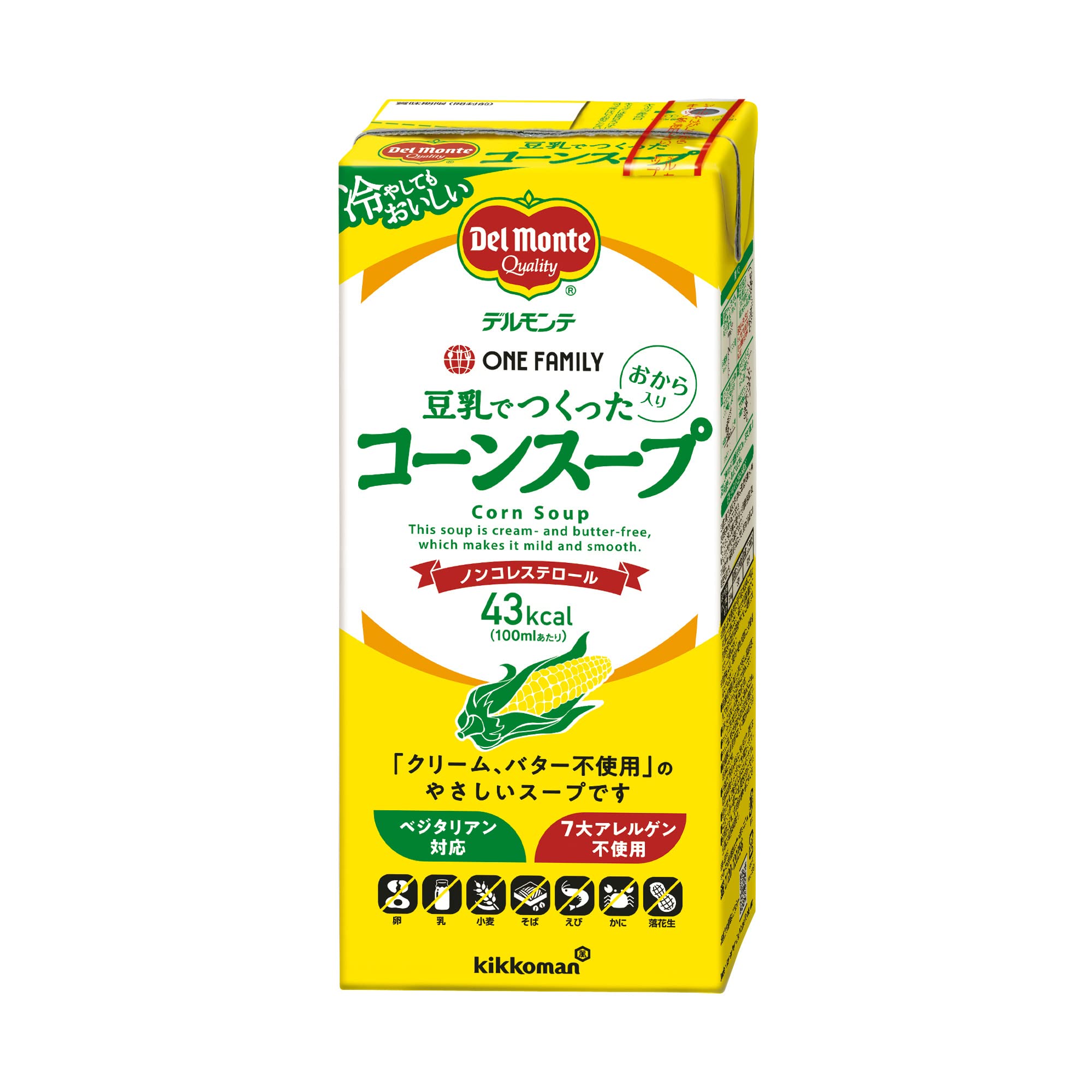 Del Monte kikkoman(デルモンテ飲料) デルモンテ 豆乳でつくったコーンスープ 1L ×6本