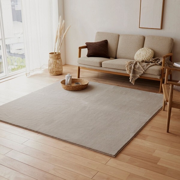 スミノエ ラグ ハク 190×190cm ベージュ 防炎 13139924-2-190190 メーカー直送