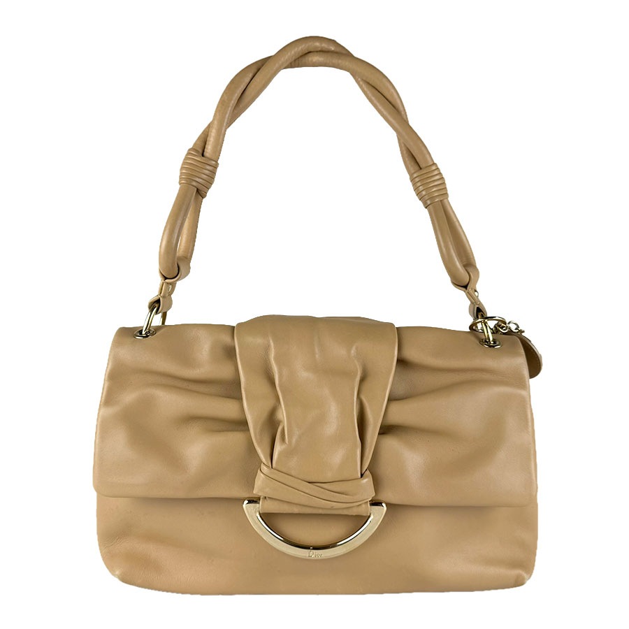 クリスチャンディオール Christian Dior ショルダーバッグ Demi Lune レザー ベージュ レディース z9740